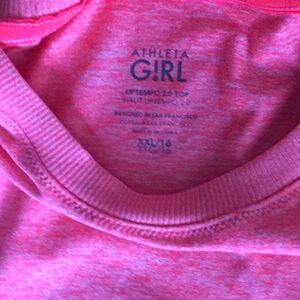 Pink girls athleta long sleeve hot pink performance athletic shirt